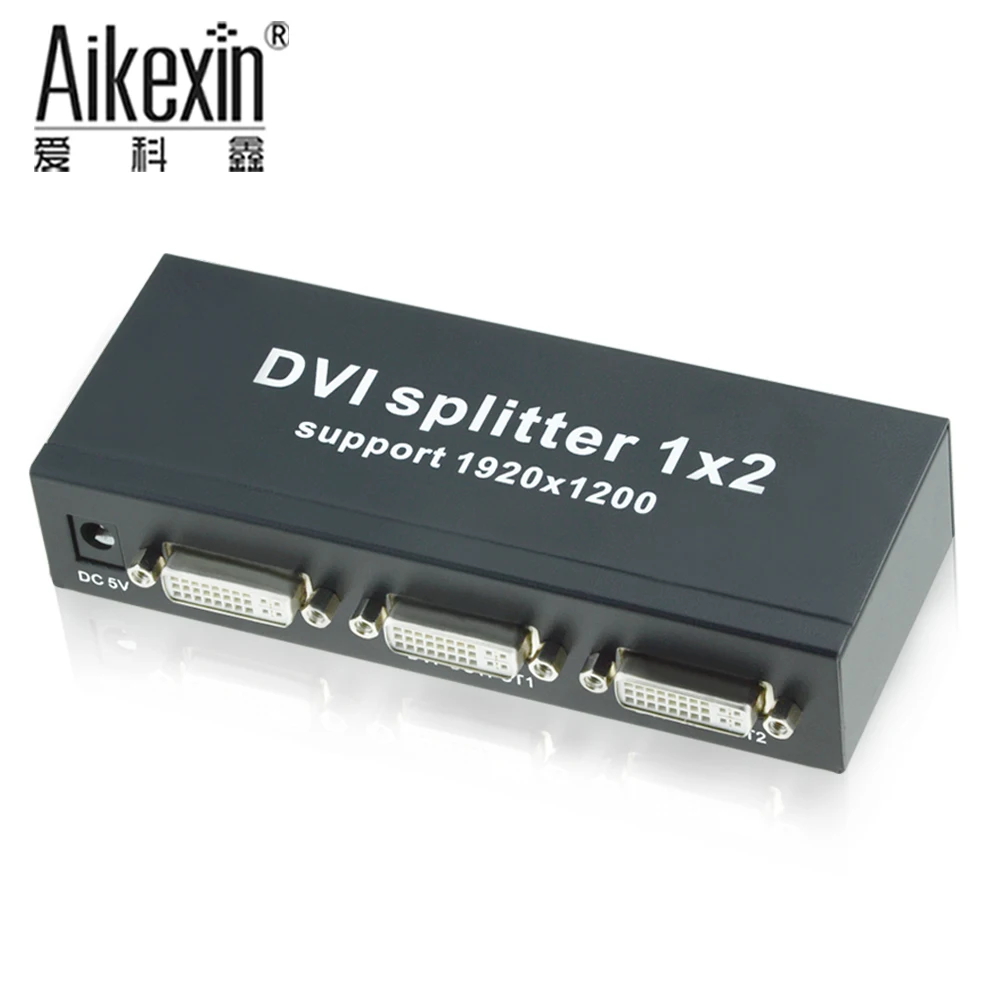 Разветвитель Aikexin с 2 портами DVI разветвитель двумя звеньями 1X2 выход 1 в 1920*1200