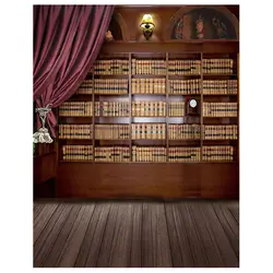 Винтаж библиотеки книг деревянный пол фотографии фонов реквизит для фотосессии студия фон 5x7ft