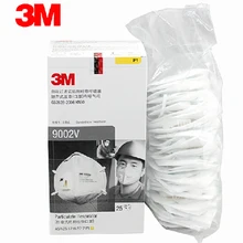 3 м 9002V Пылезащитная маска 25 шт./кор. PM2.5 KN90 повязка легкого воздушного потока Безопасность Складные маска респиратор защита работников H0000
