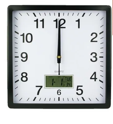 M38 Modern Radio Conrtrolled Movement Square Shape Wall Clock With