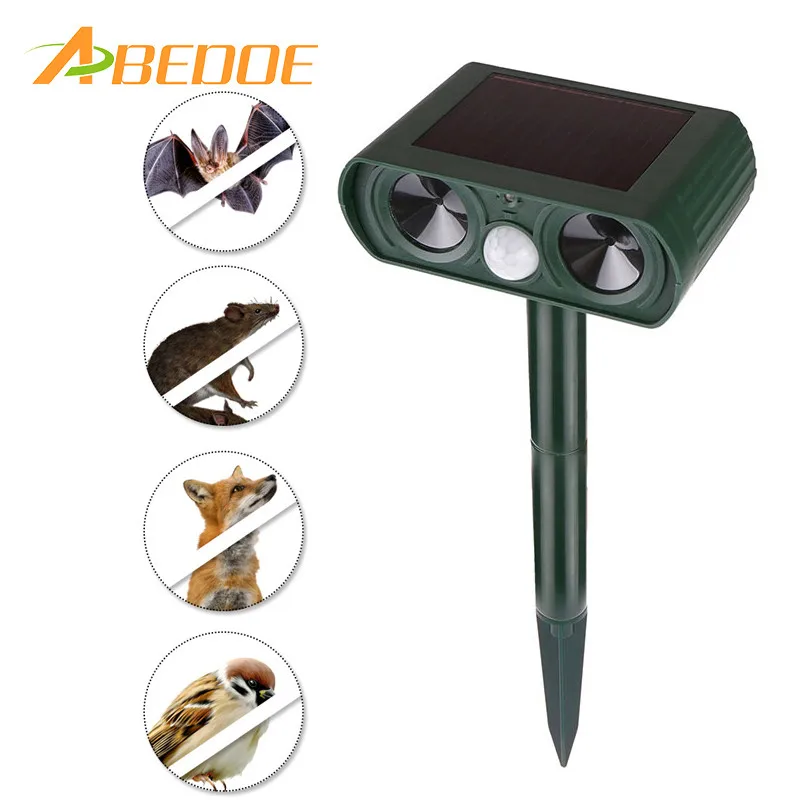 ABEDOE Outdoor Solar Ultrasonic Animals Repeller Mosquito ...