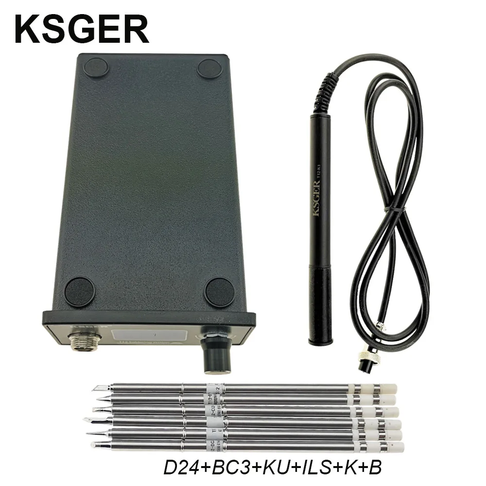 KSGER T12 паяльник станция DIY STM32 OLED V2.01 регулятор температуры насадки для инструментов ABS чехол FX9501 ручка быстрый нагрев - Цвет: Sets 6