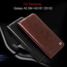 QIALINO Case for Galaxy A5 SM-A510F 2016 5.2 inch Luxury Genuine Leather Card Holder Cover for Samsung Galaxy A5 SM-A510F 2016