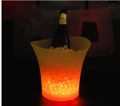 5л Красочный Светодиодный светильник ведро для льда шампанское вино напиток охладитель льда для пива качество PP ледяной баррель Бар ночной клуб пивное ведро контейнер - Цвет: Красный
