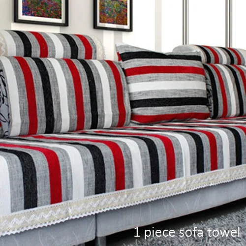 1 шт. полосатый принт хлопок/полиэстер чехол для дивана Европейский Стиль чехол для дивана устойчивый чехол для дивана для декора гостиной - Цвет: 04 sofa towel 1PCS