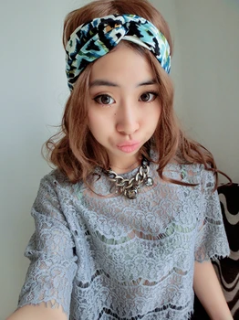 

T175102 fashion milk fiber colors print headband headband hair Twist Elastic Turban Headband women