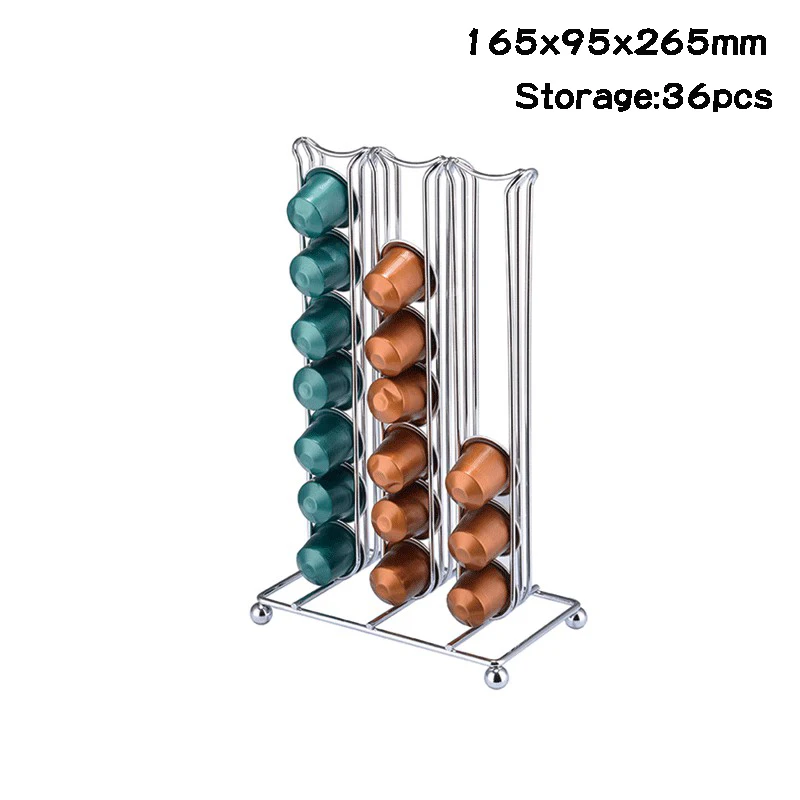 Нержавеющая сталь металлическая капсула Nespresso стойка для кофейных капсул аксессуары стойка-башня дисплей стойки капсула для хранения Органайзер инструмент - Цвет: 165x95x265mm