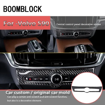 

Auto Carbon Fiber Center Console Button Decorative Frame Sticker Cover Protector For Volvo S90 Car Styling Interior Accessories