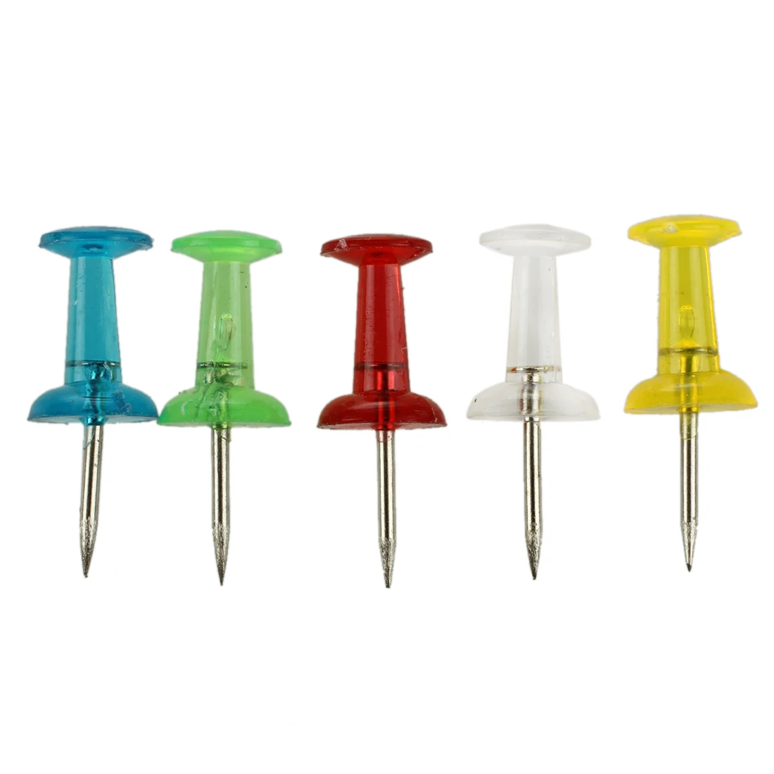 

50 Pcs Home 5 Colors Plastic Top Stationery Map Push Pins Tacks Thumb Tacks