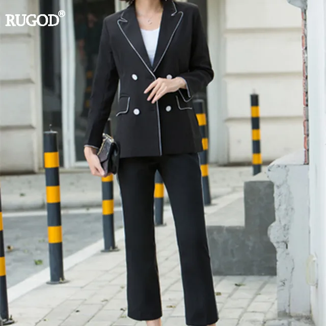 Rugod 2018 New Spring Formal Suits for Women Casual Office Business Pantsuits Work Wear Sets Uniform Styles Elegant Pant Suits