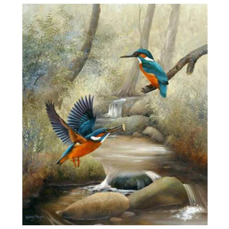 Алмазная вышивка распродажа мозаика Kingfisher birds 5d diy квадратная Мозаика из круглых