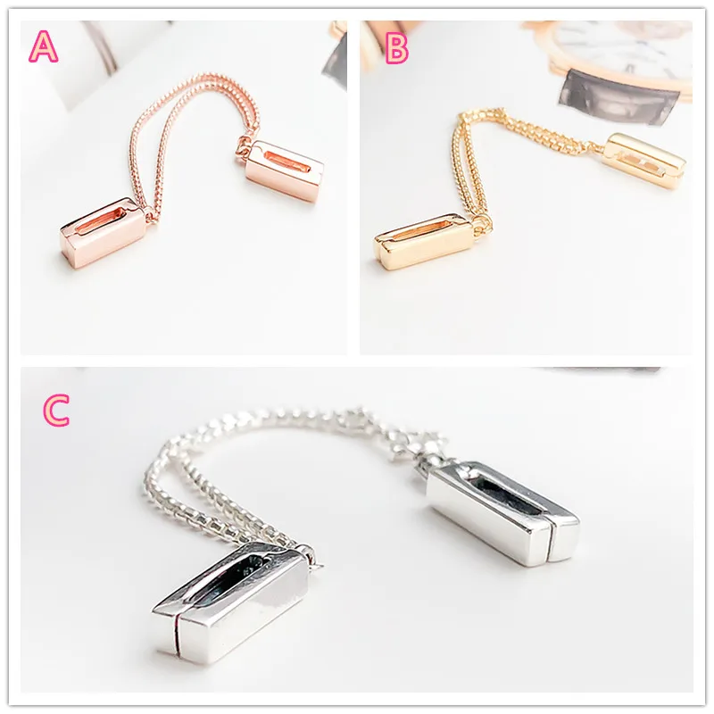 

2019 NEW Charm logo Engraving S925 reflexion Bracelet Safety Chain charms security chains DIY Jewelry Making
