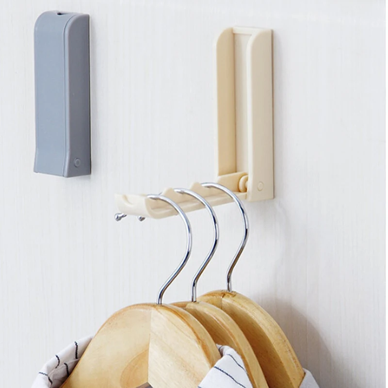 

1pc Foldable Door Hook Household Invisible Coat Storage Holder Wall Hanger For Cloth