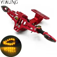 Мотоцикл номерные знаки для мотоциклов держатель кронштейн светодиодный задний фонарь со складками для штатива осветительной сигнальные лампы для KAWASAKI Z250 Z800 Z1000 2007