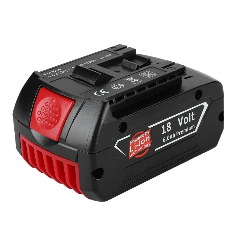 

GTF 18V 6A Replacement Li-ion Battery 6000mAh rechargeable lithium batteries with lamp for Bosch BAT609 BAT609G BAT618 BAT618G