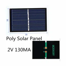 Poly Solar Panel 2V 130MA for Mini solar panel charging and generating electricity 58*38MM