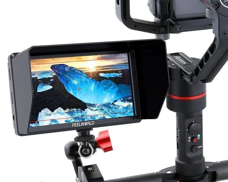 FEELWORLD S55 5.5 Inch DSLR Camera Field Monitor IPS 1280x720 Support 4K HDMI Input Output Tilt Arm for Camera Video Stabilizer