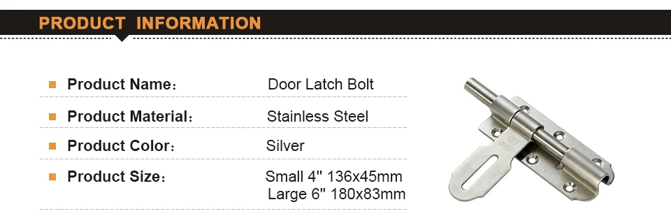 Нержавеющая сталь 4 ''/6'' дверной запорный болт дом безопасности шпингалет на домашние ворота окно Оборудование безопасности шпингалет защелка