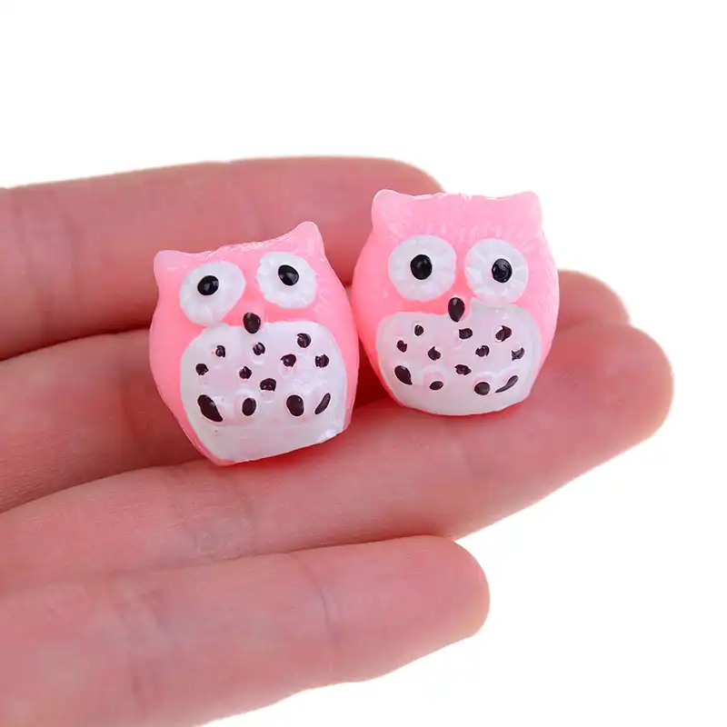 Details about / 2 PCS Cute Owls Animal Resin Craft Bonsai Miniatures Figurine Terrarium Decor