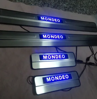 

4PCS Car styling Stainless Steel LED Side Door Scuff Plate Door Sill Trim Fit For Ford MONDEO MK4 2008- 2013 Car accessories