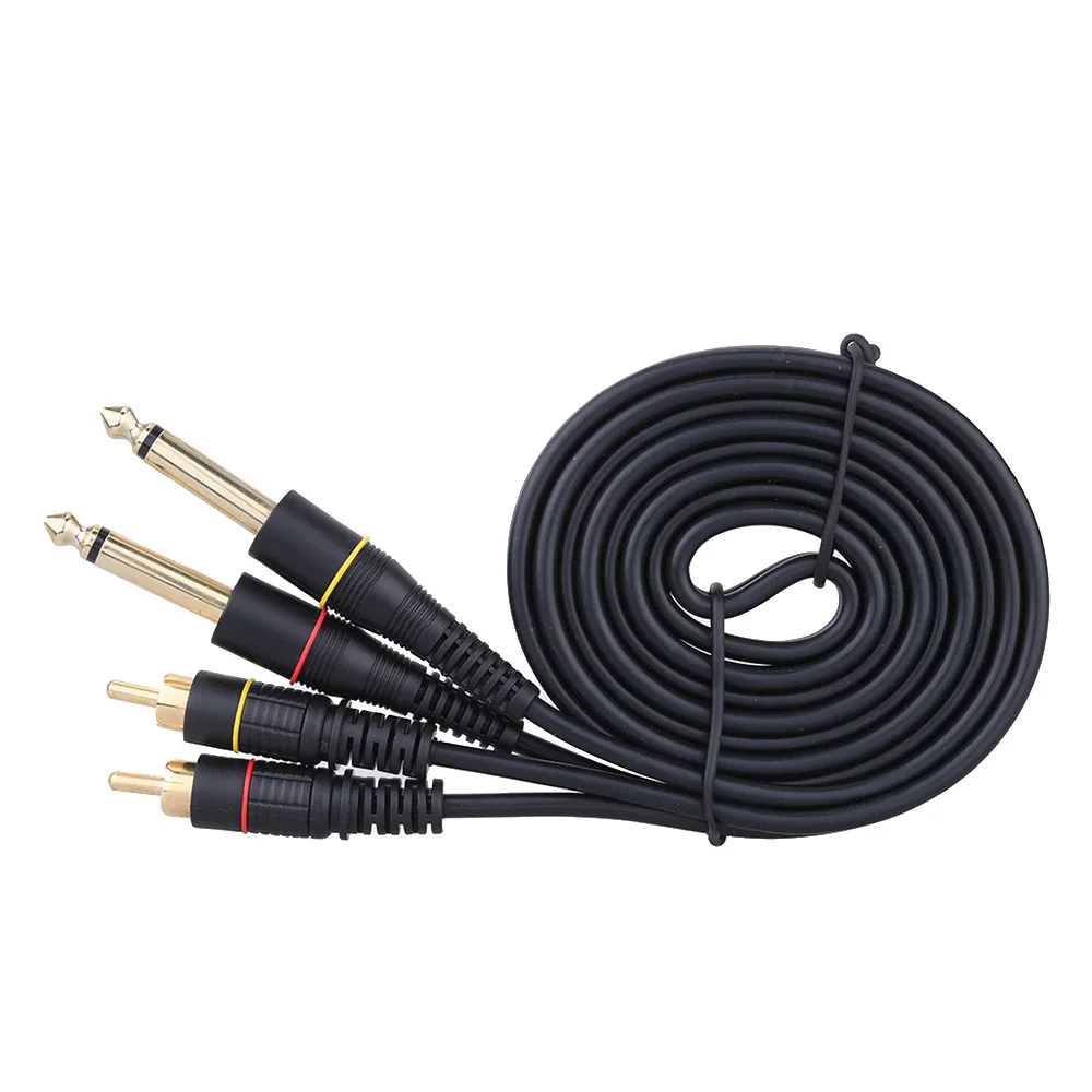 

5-foot Dual RCA Male Jack to Dual 6.35 mm 1/4" TS male Plug Stereo Audio Cable With Good Flexibility For Mixer Mixer AV Amplifie