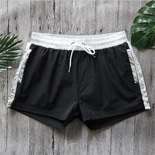 Новые быстросохнущие мужские шорты для плавания сетчатая линия для серфинга пляжные шорты Maillot De Bain спортивные Бермуды для серфинга одежда для плавания мужские пляжные шорты