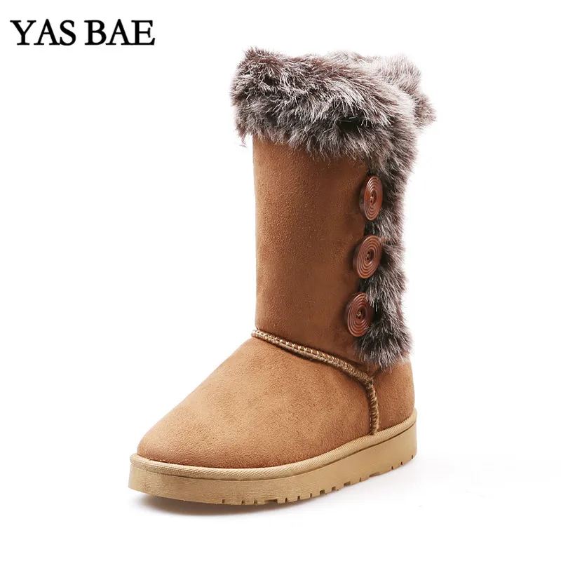 2018 Shop Cheap Australia Hot Sale Cute Winter women&#39;s Felt Hair Mid Calf Snow Boots with Faux ...