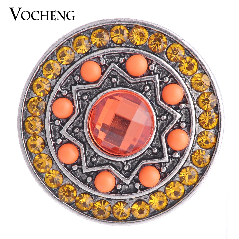 Vocheng Snap 3 Colors Rhinestone Bead 18mm Vintage Charms Jewelry Vn-1313 Pack of 2pcs