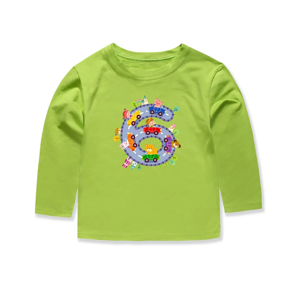 Lucky Six Number T Shirts Baby Tshirts Children Cotton Full Sleeve Summer Spring Autumn T-shirts Clothes | Мать и ребенок