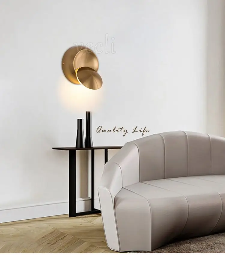 Lâmpada de Parede Conduziu a Arandela Ouro Criativo Redondo Rotatable Cabeceira Lâmpada Parede Ac90-260v Moderno Quarto Sala Estar Corredor Interior 5 w Led 10 5 w led lâmpada de parede ouro