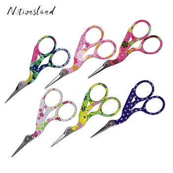 

Candy Color Stork Scissors Stainless Steel Cross Stitch Scissors for Fabric Needlework DIY Craft Sewing Shears Sewing Tool