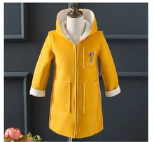2017 vêtements de printemps enfants filles manteaux de mode imprimer cerfs mince à capuchon bébé fille mélanges manteaux pour filles grands enfants outerwears