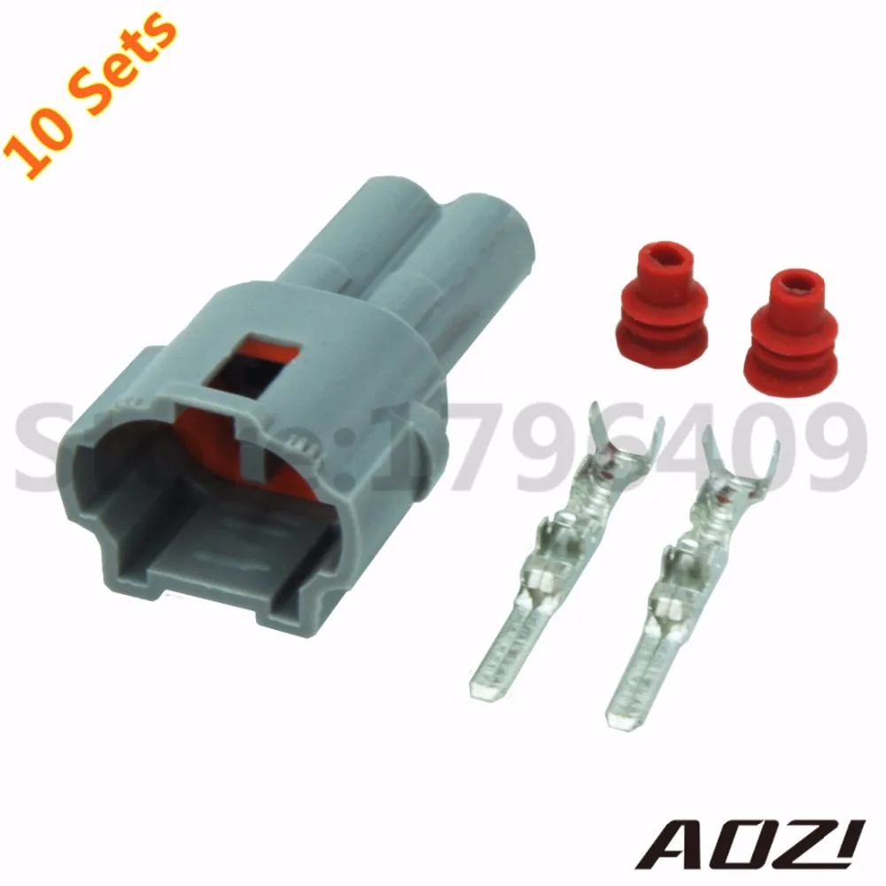 10 Sets Kit Auto Waterproof Wire Harness Connector 2 Pins Male 2mm