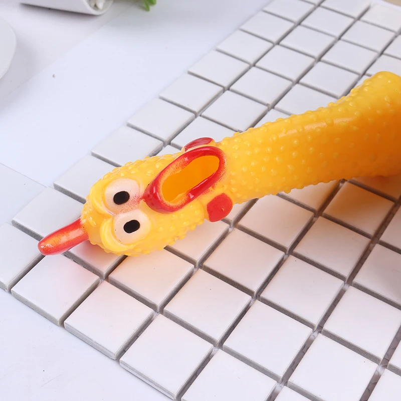 17 см Новинка кричащая резиновая курица сжимаемая звуковая игрушка для домашних