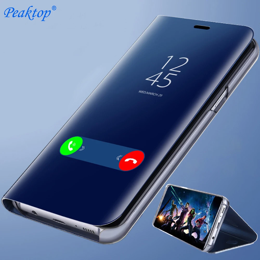 

Clear View Smart Mirror Phone Case For iphone X 8 7 6s Plus Cases Fashion Flip Stand Leather Cover For iphone XS XR MAX Coque