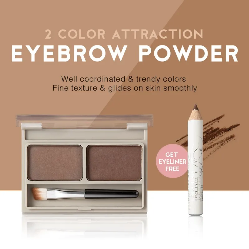 

Eye Brow Enhancer Professional Waterproof Makeup Eye Shadow 2 Color Eyebrow Powder Palette Cosmetic Brand