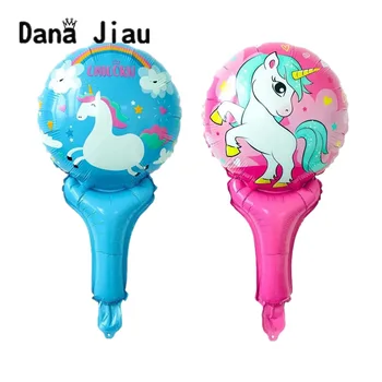 

Mini Unicorn Aluminum Foil Balloon Hand Stick Birthday Party Decorations Kids Toy Supplies Wedding Baby Shower Ballons