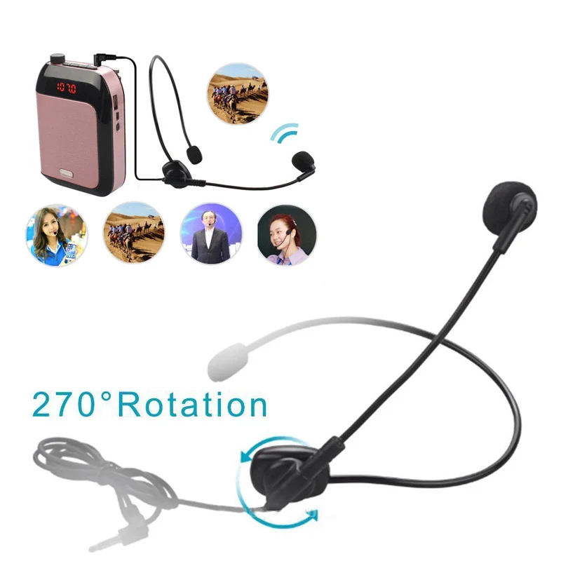 

Wired Head Mounted Headworn Headset Microphone Mic Flexible Lightweight 3.5mm