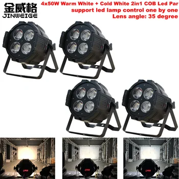 

Free Shipping 4pcs/lot LED 200W COB Par Lights Aluminum Housing 4x50W Warm White+Cold White 2in1 For Stage/Theater/Small Club