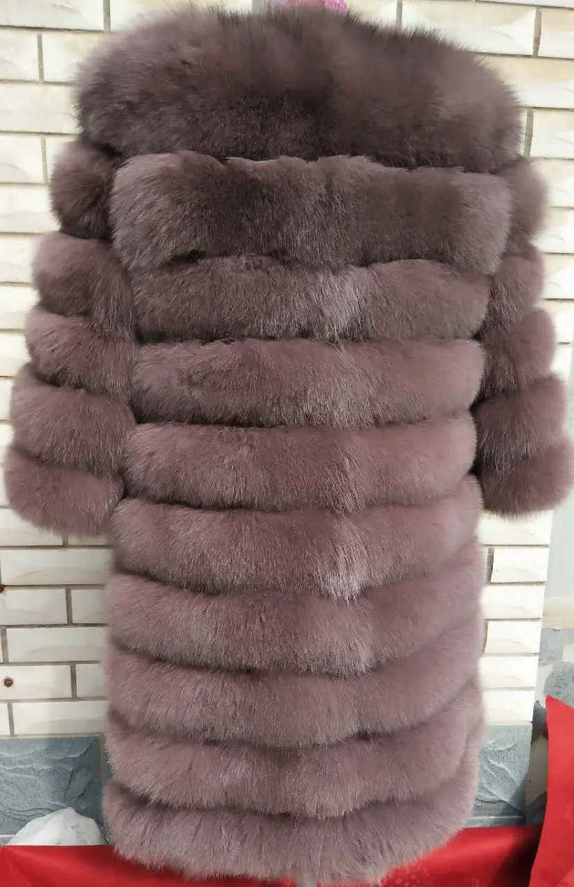 Натуральный мех пальто стиль Лисий мех женские импортные женские зимние пальто с натуральным лисьим мехом Зимние Пальто Женский натуральный Лисий жилет DHL - Цвет: Red Bean Color