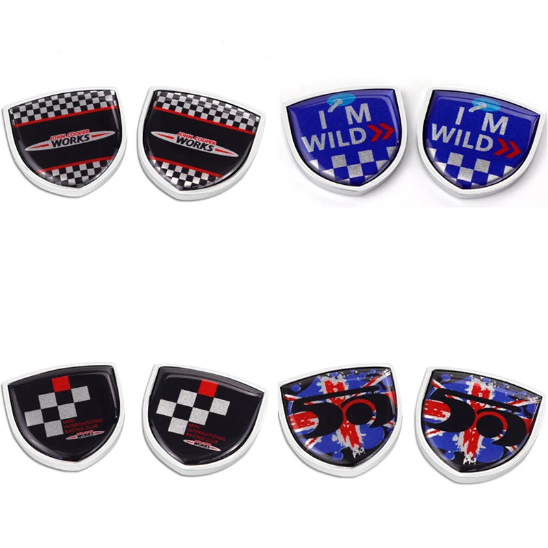 

for John Cooper Works 50 Stickers for Mini Cooper R50 R52 R54 F55 F56 F57 Clubman Countryman Fender Window Emblem Car Styling