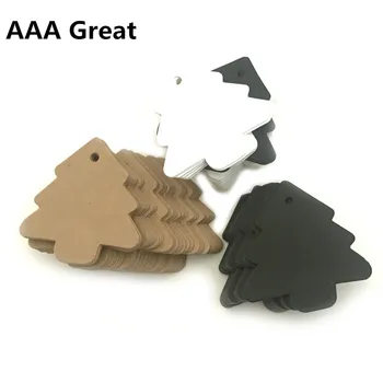 

AAA Great 50Pcs/Lot Wedding Favour Gift Tag DIY Tag Price Label Christmas Tree Kraft Paper Card Party Favor 3 Colors Party Gifts