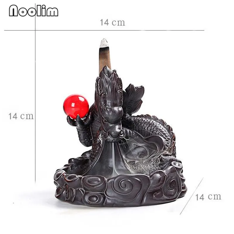 Керамическая курильница Dragon Backflow с хрустальным шариком держатель для благовоний