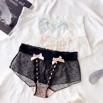 

sweet bowknot girl sexy non-trace low-rise pants Japanese comfortable breathable underwear panties safety shorts safety pants