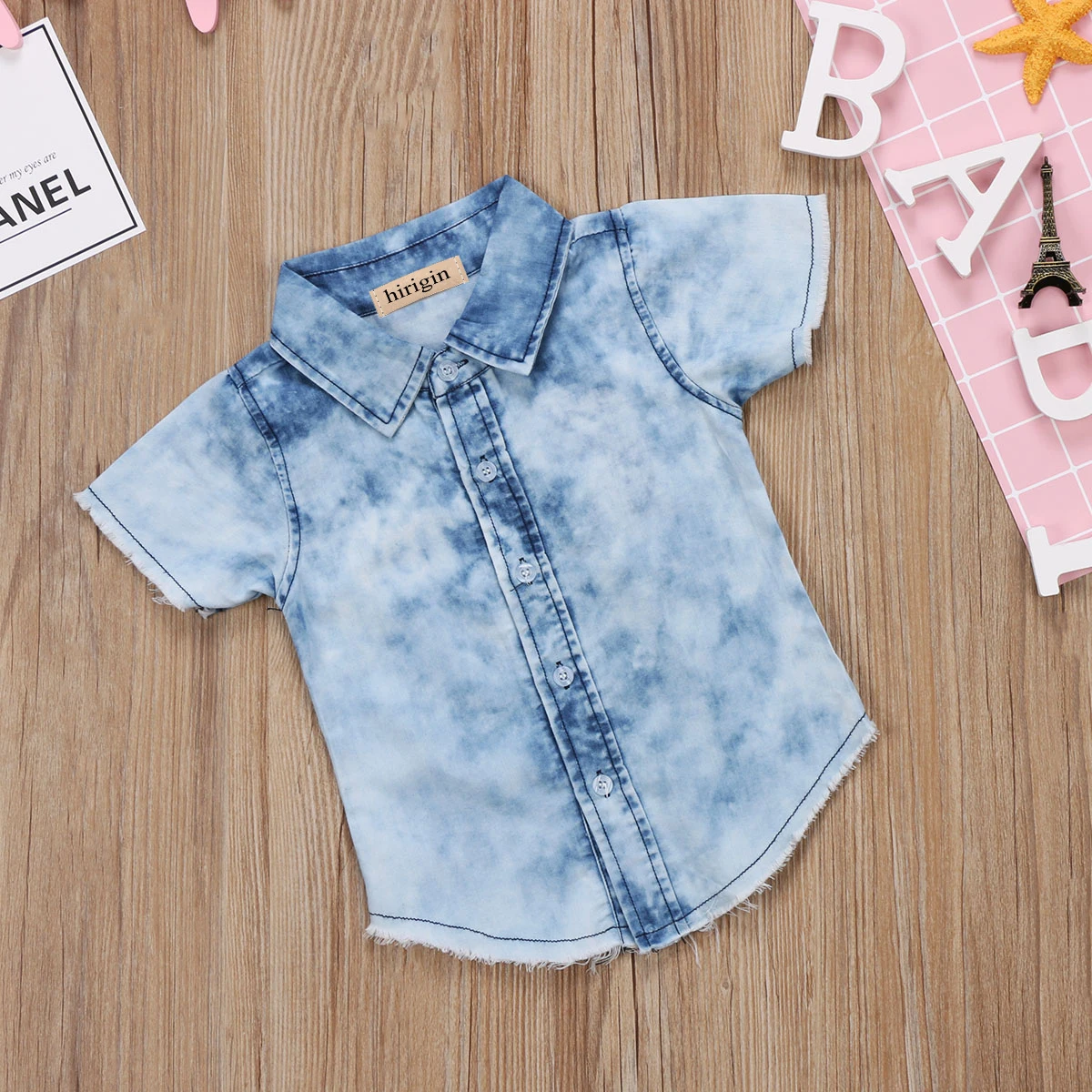 2018FOCUSNORM Toddler Baby Boys Kids Short Sleeve Denim Shirts Kids