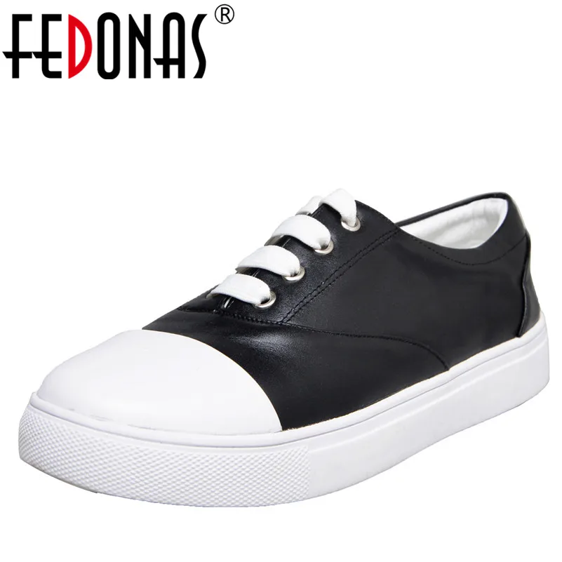 

FEDONAS 1Fashion Women Basic Flats Cross-tied Round Toe Casual Sneakers Genuine Leather Spring Summer Brand Design Shoes Woman