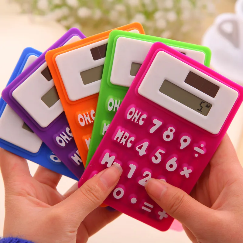 Portable soft keyboard office learning solar energy silica gel mini font b calculator b font