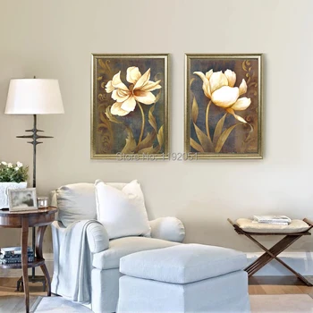 

flowers canvas paintings modern decorative fine art frameless painting pastoral vintage style flowers 2 panels canvas posters