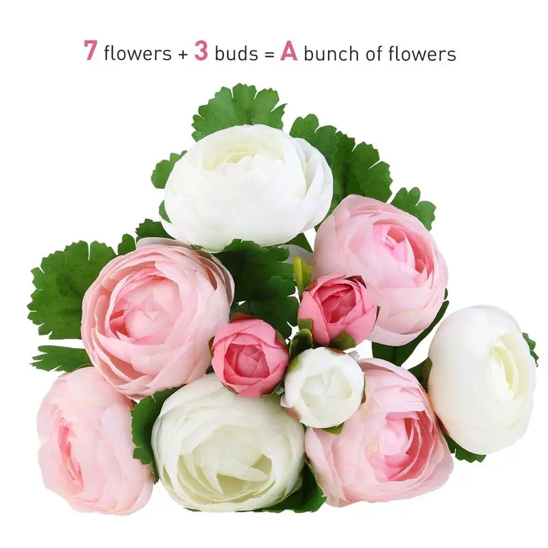 425 46 De Réduction10 Têtes Fleur Artificielle Rose Et Blanc Soie Camélia Fleur Pour Fête De Mariage Décoration De La Maison Nuptiale Main Bouquet