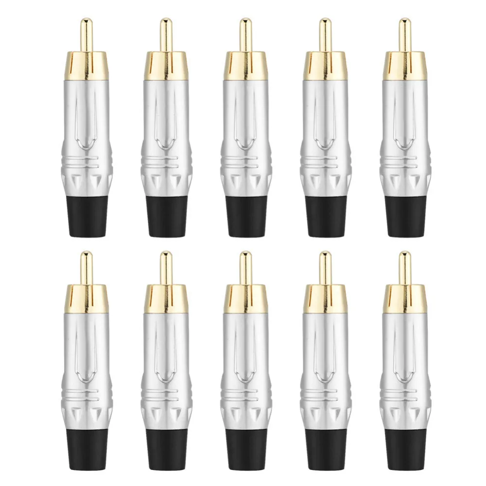 

Gold-plated RCA plug Audio Soldering Connector Adapter Zinc alloy Adapter Connector